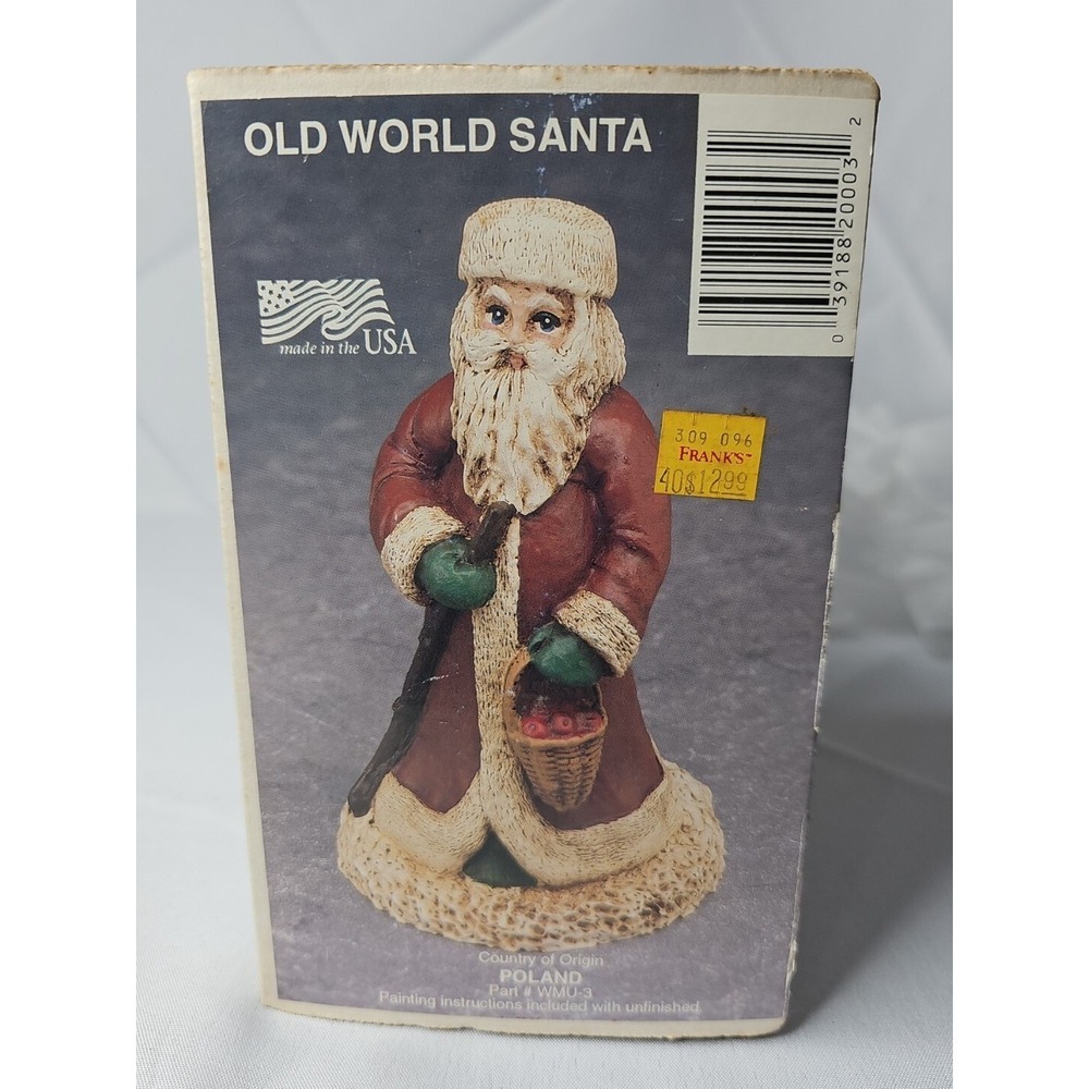 VTG 1992 Old World Santa Poland, New open box, Ready to paint, 5.5"